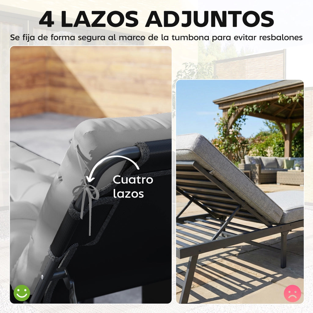 Cuscini per Tumbonas 180x55 cm ¨C zephmum ¨C Grigio Chiaro UPF30+
