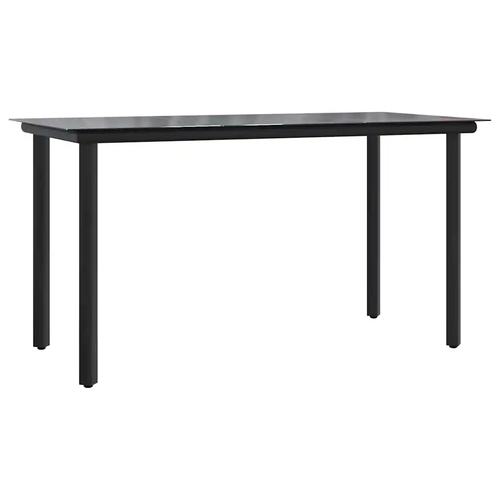 Set da Pranzo da Giardino 5 pz Nero in Textilene e Acciaio