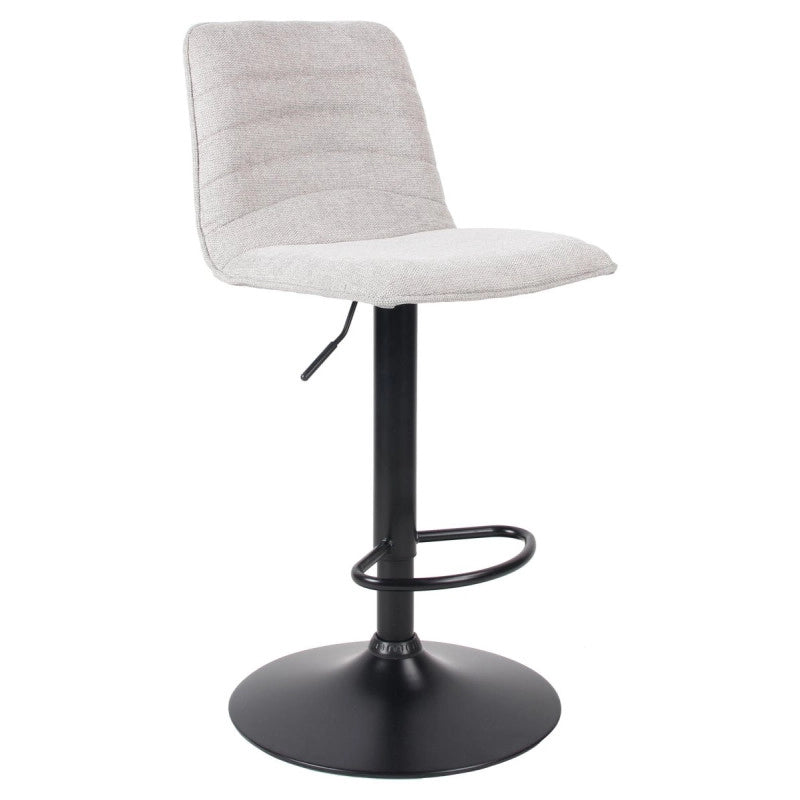 Set di 2 Sgabelli Charlie In Tessuto Tortora Chiaro E Base Nera