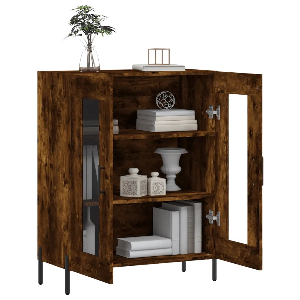 Credenza Rovere Fumo 69,5x34x90 cm in Legno Multistrato 827801