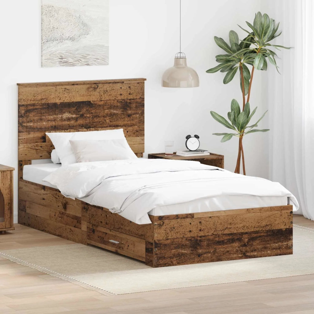 Struttura del letto con testiera Legno vecchio 100 x 200 cm 3411348