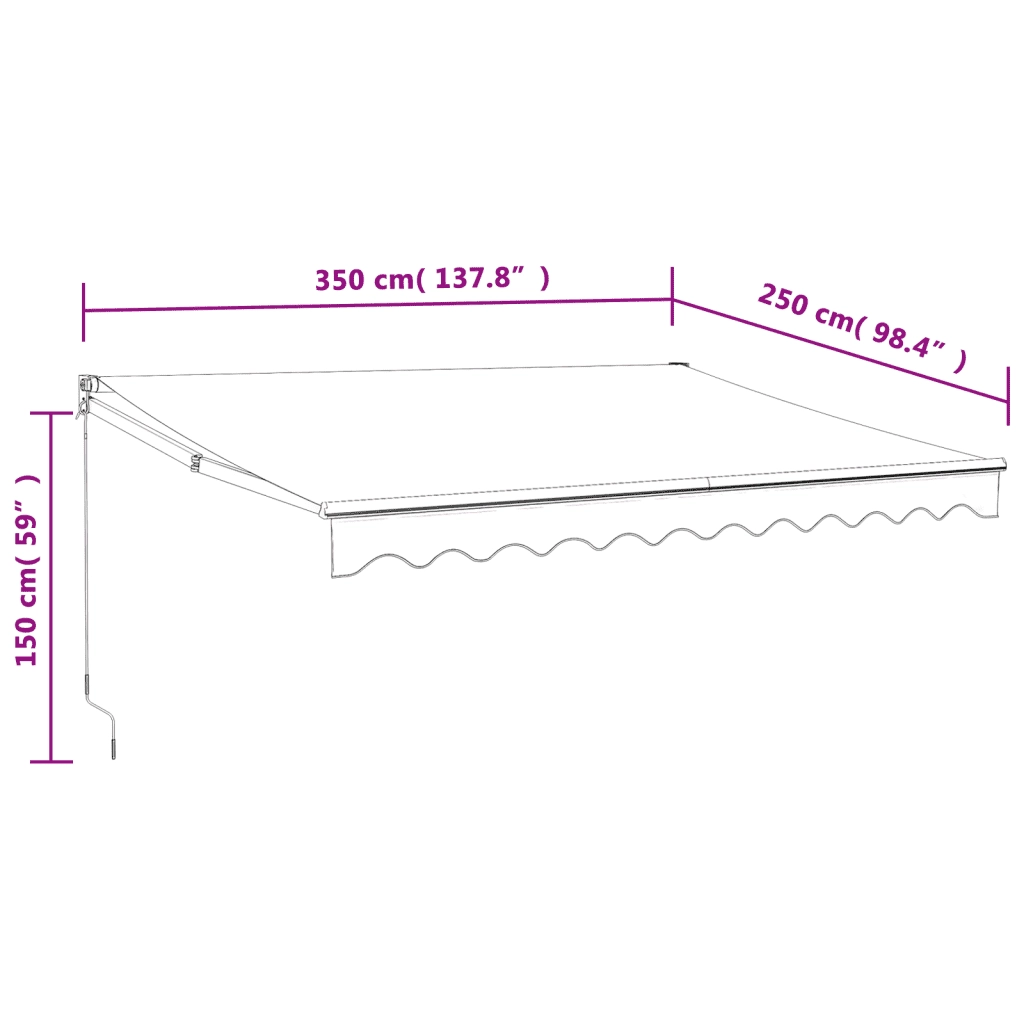 Tenda Sole Automatica Retrattile Crema 3,5x2,5 m 3154477