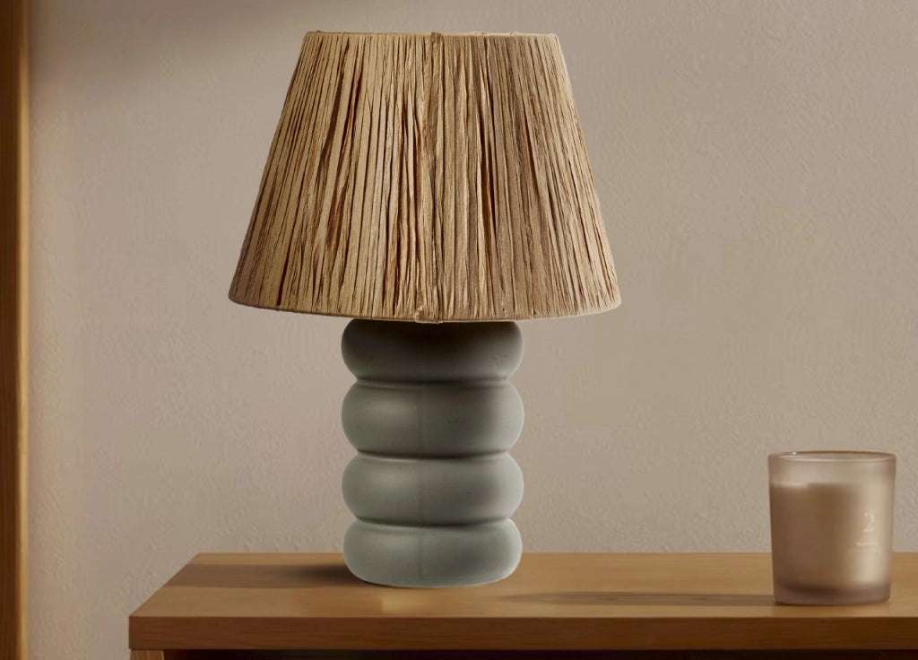 Lampada Da Tavolo Comodino Ricaricabile Accensione On/Off Modello Atene - Small - Grigio