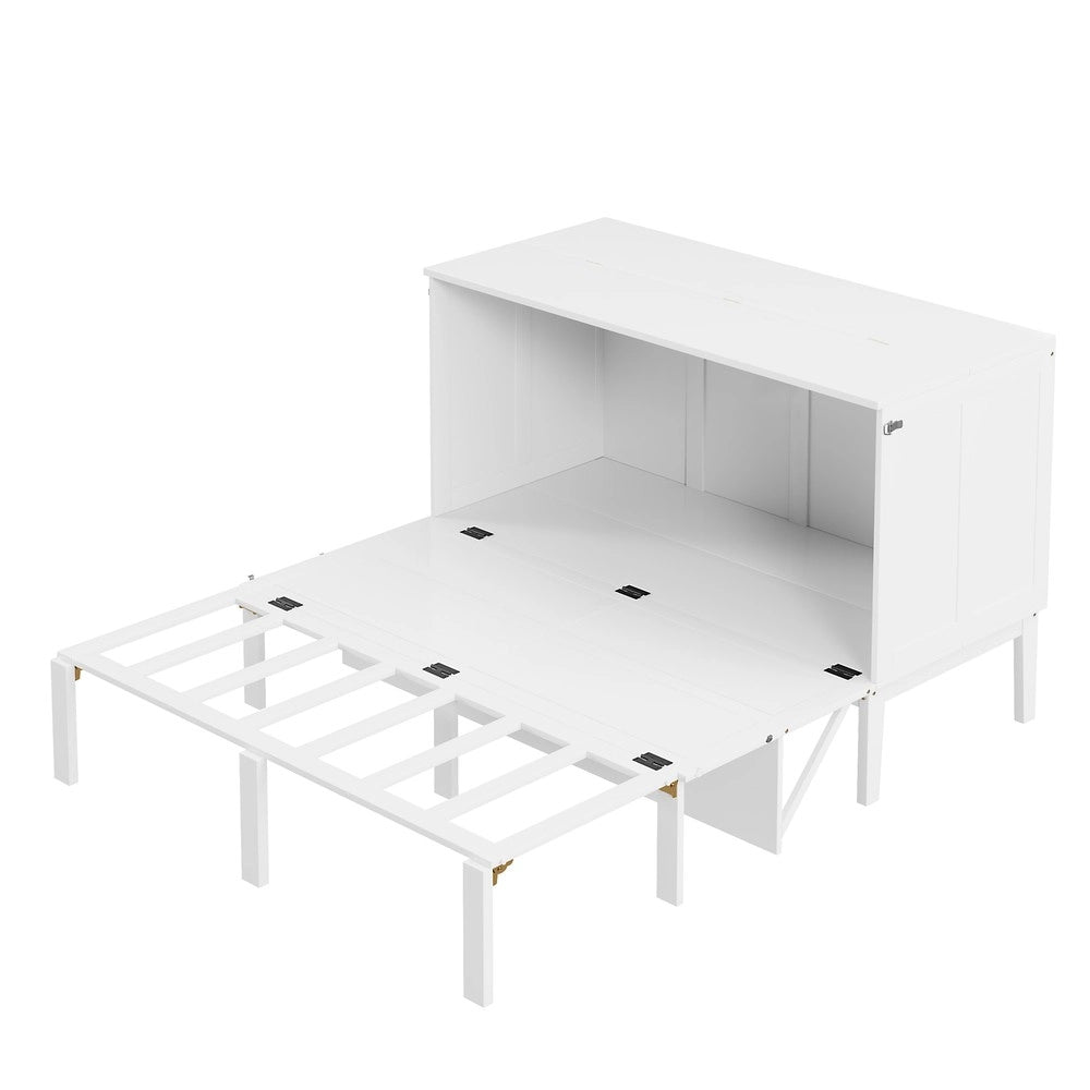 Letto a parete verticale con rete a doghe ¨C Minimal ¨C bianco 140x200 cm