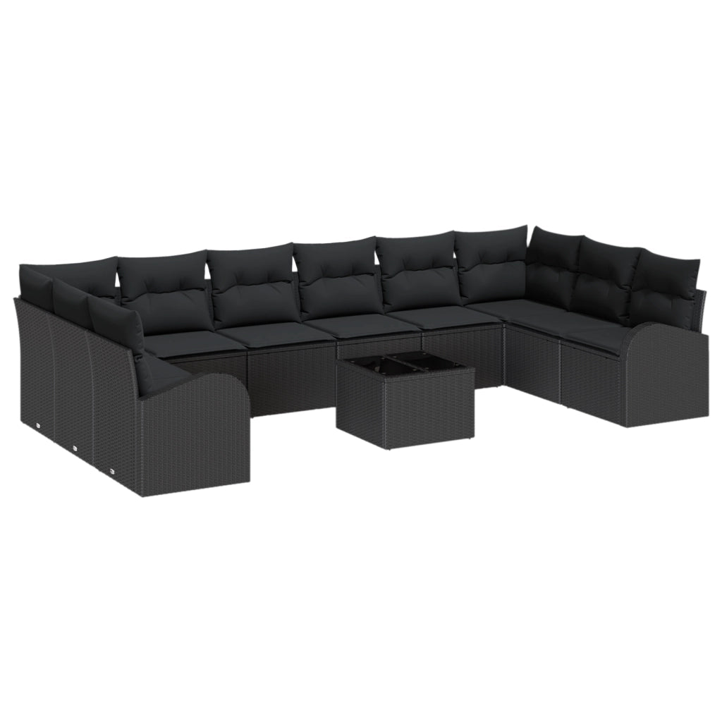 Set Divano Giardino con Cuscini Beige Polyrattan