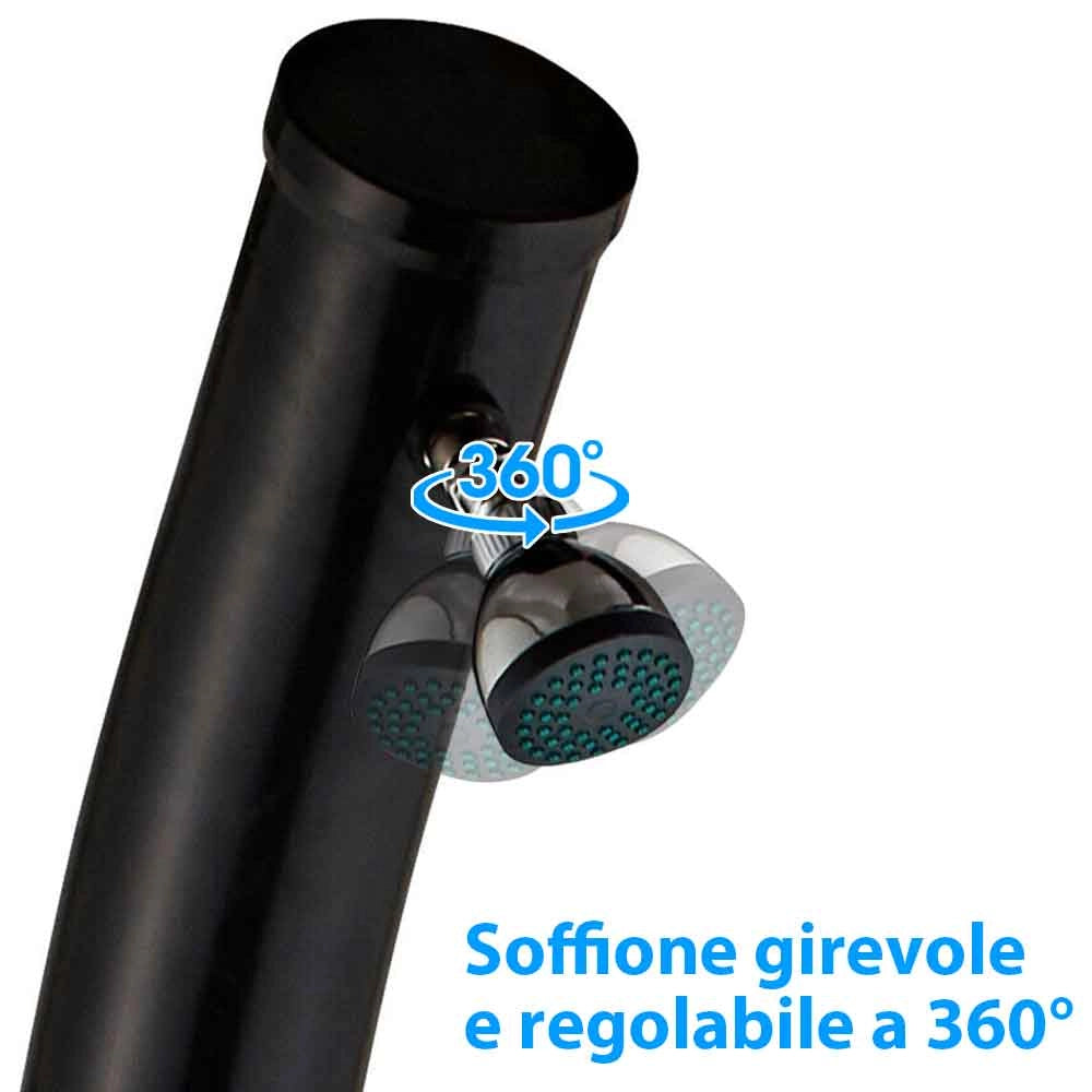Doccia Solare Giardino Piscina Esterno 20Lt Miscelatore Acqua Calda Campeggio