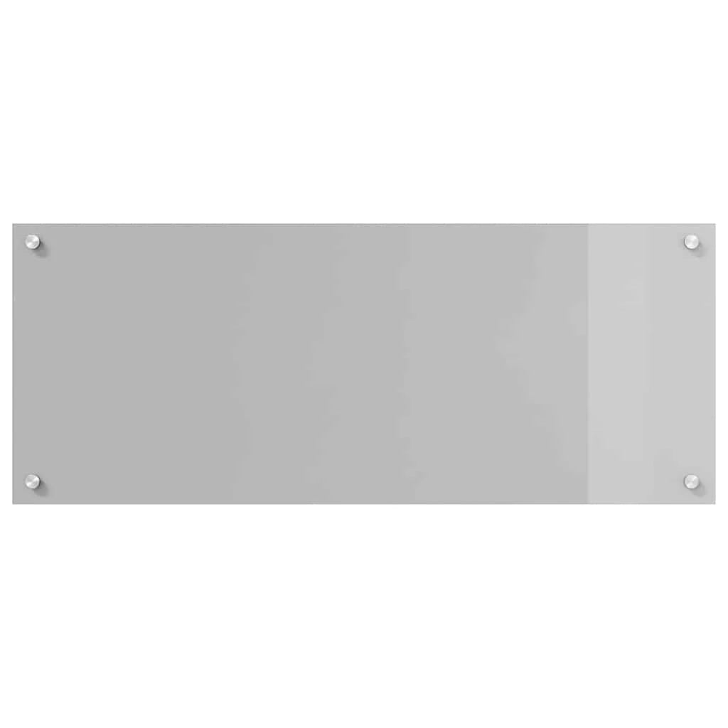 Set di 2 paraschizzi moderni per cucina 100 x 40 cm resistenti e resistenti al calore in vetro temperato grigio chiaro 02_0056235
