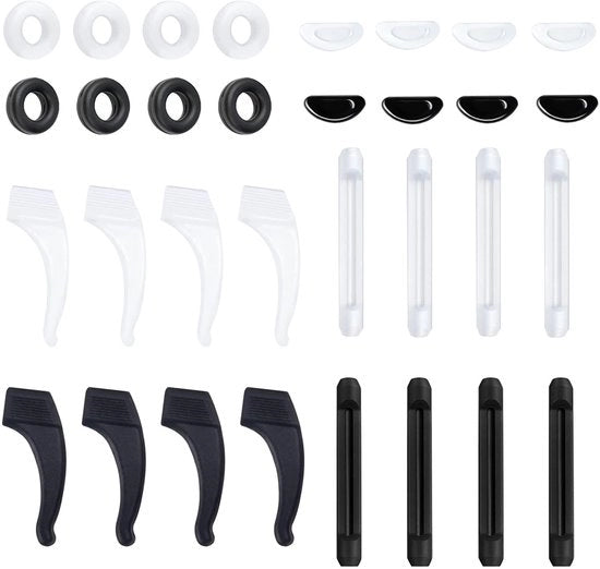 Accessori per Occhiali - Pads Antiscivolo - Pads per Occhiali in Silicone - Orecchini Autoadesivi - Accessori per Occhiali - 16 Paia - Leggeri e Comfortevoli - Accessori per Occhiali