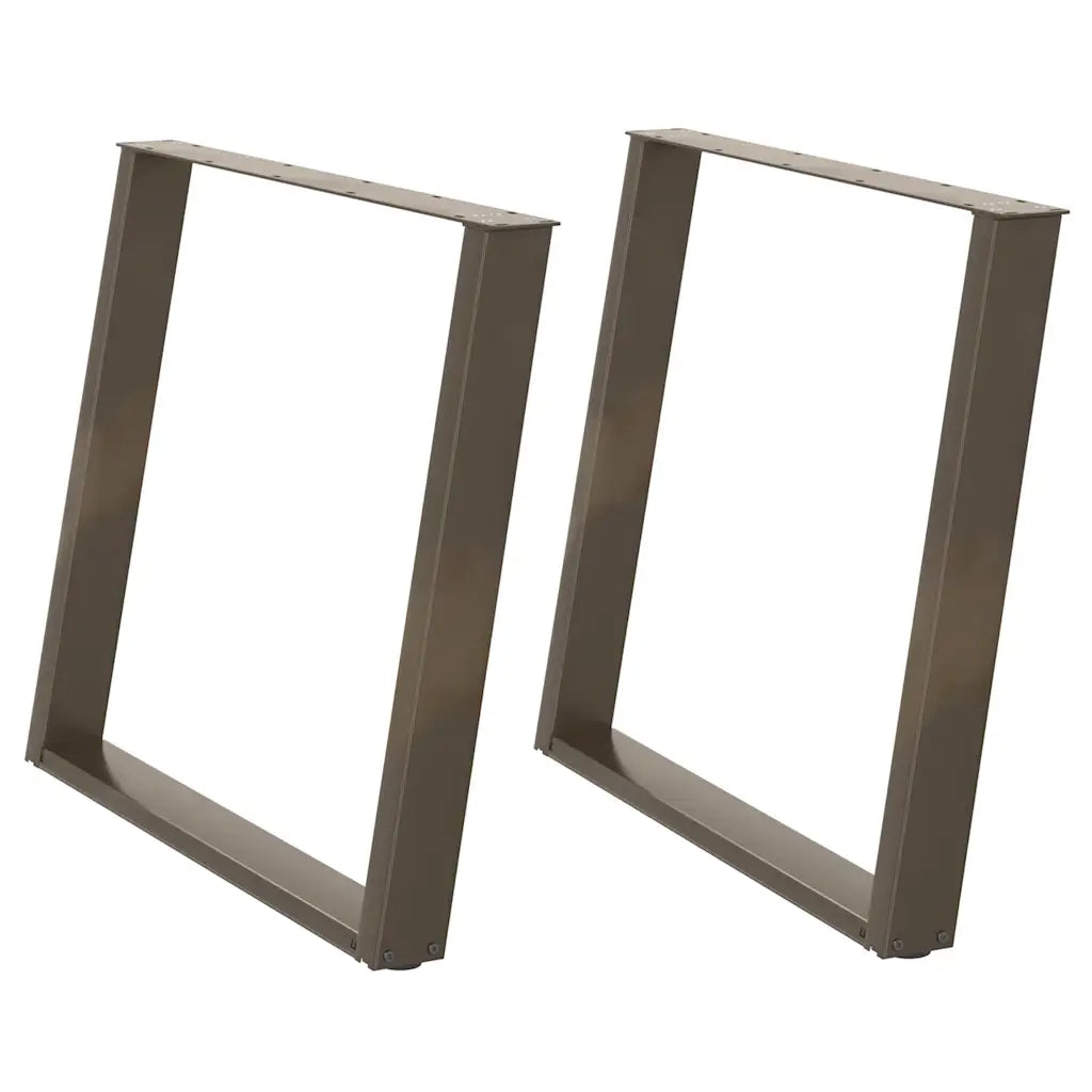 Gambe per tavolo da pranzo a forma di U 2 pz in acciaio naturale 100x(72-73) cm