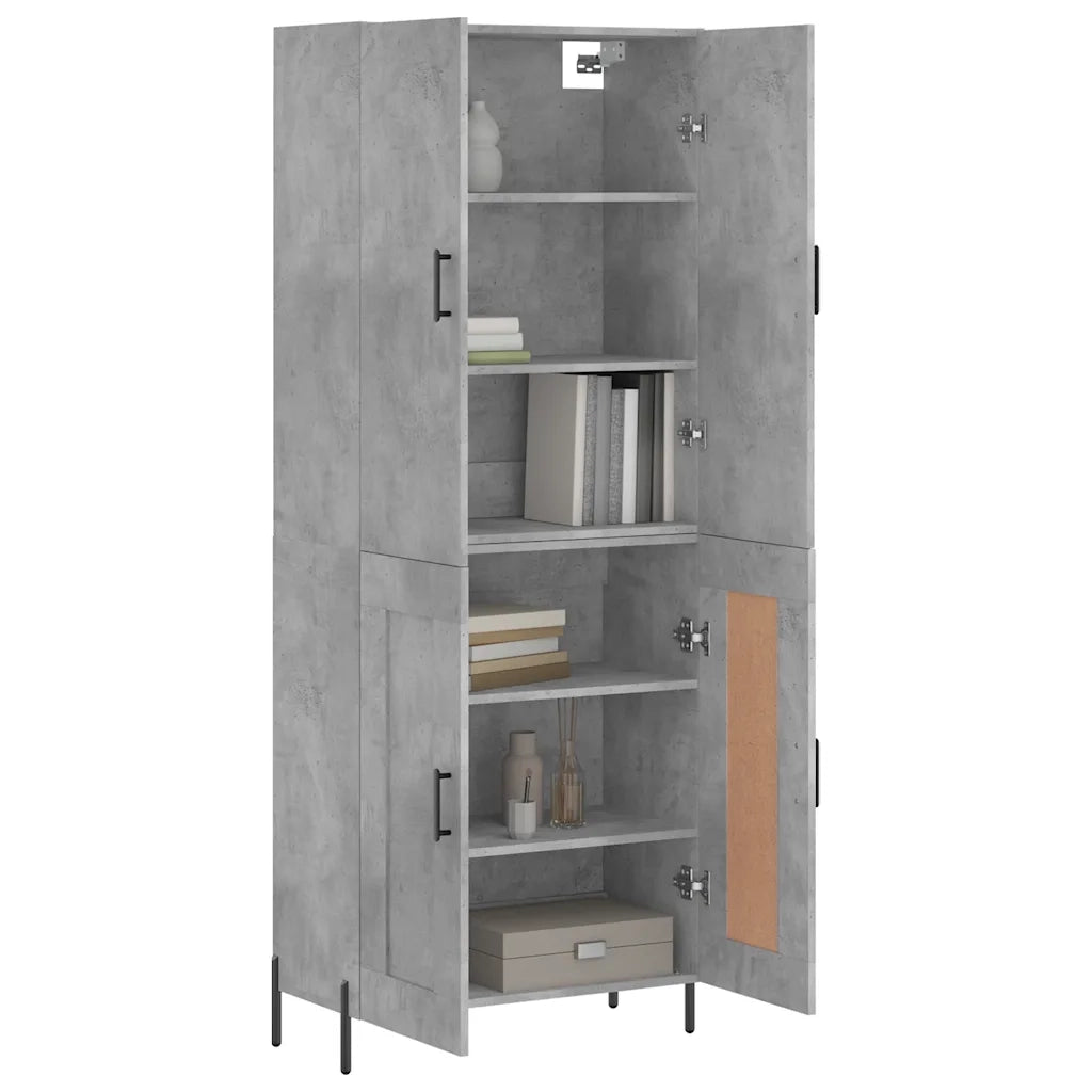 Credenza Grigio Cemento 69,5x34x180 cm in Legno Multistrato 3195799