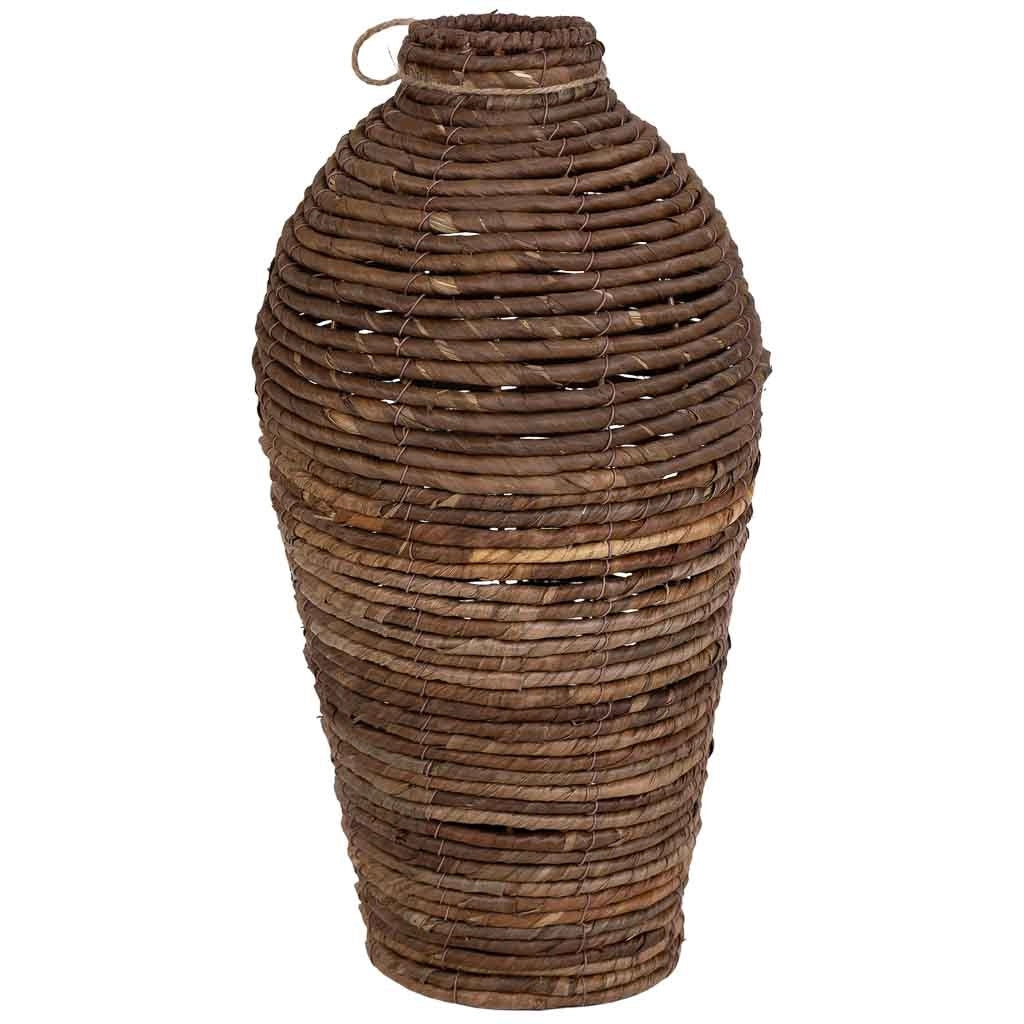 Vaso in foglia di banano naturale marrone, D25x47,5h cm