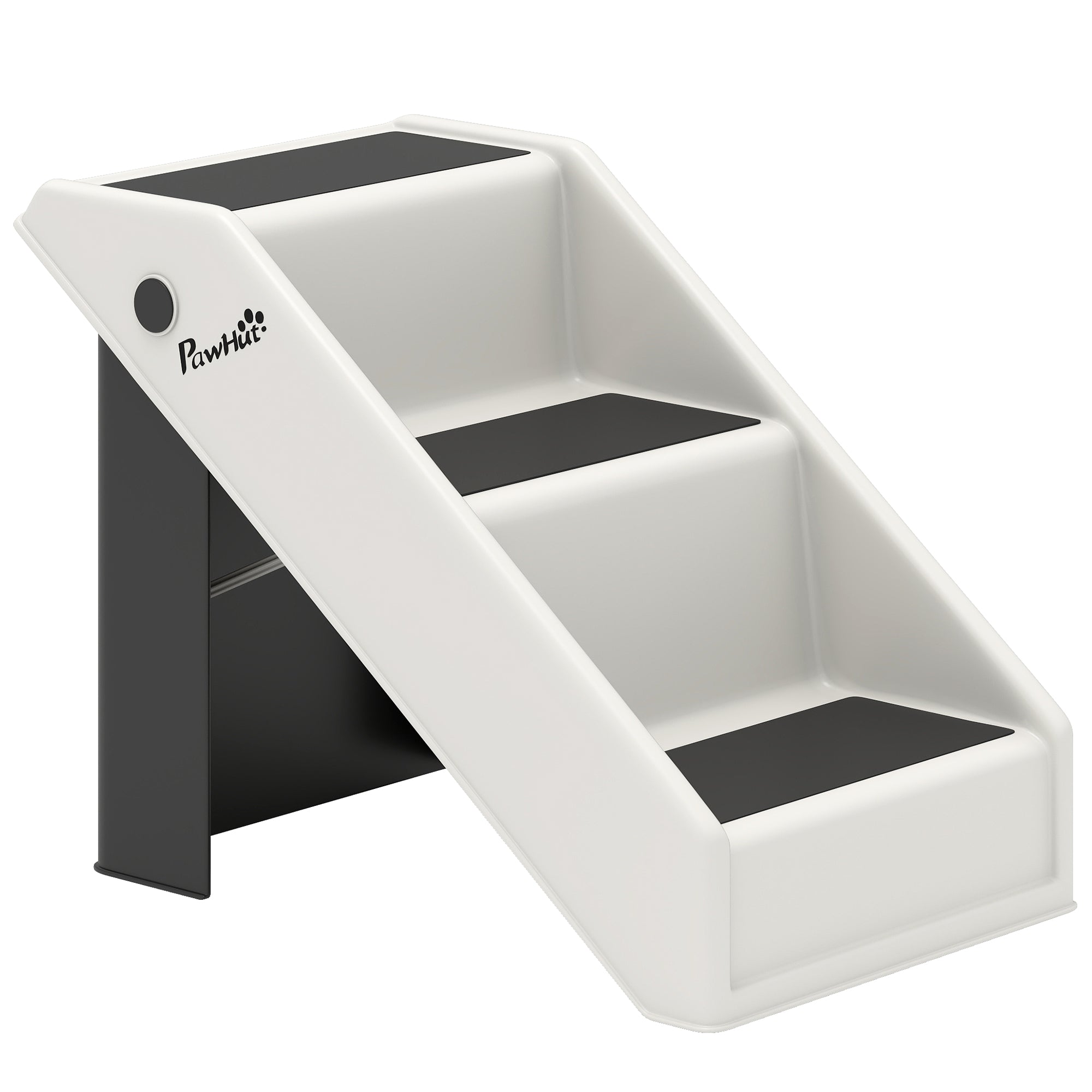 Scaletta Pieghevole per Cani e Gatti 3 Gradini Antiscivolo  53x30,5x36,5 cm in PP Crema