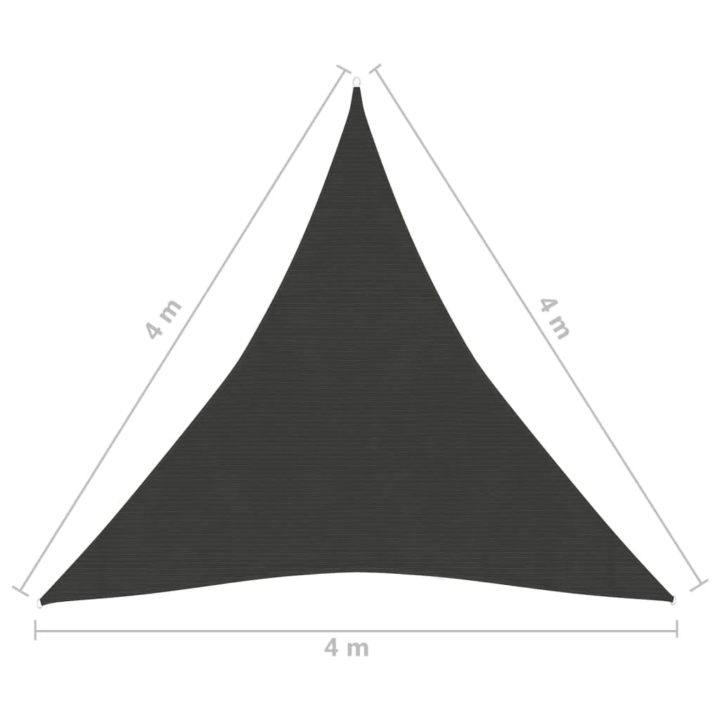 Vela ombreggiante/ombrellone 160 g/m² 4 x 4 x 4 m HDPE antracite 02_0008933