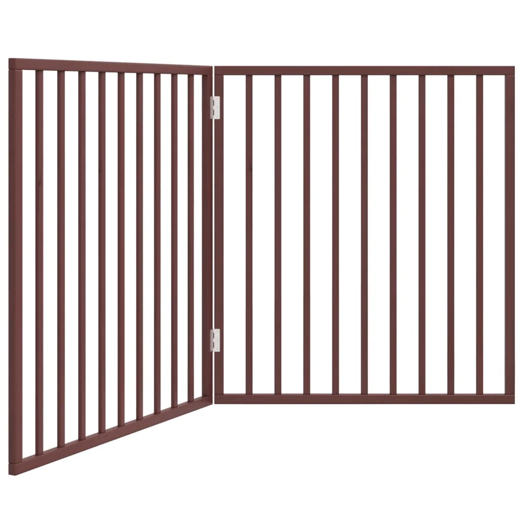 Cancelletto di sicurezza pieghevole per cani a 2 pannelli 160 cm legno di pioppo marrone 02_0023035