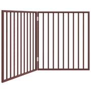 Cancelletto di sicurezza pieghevole per cani a 2 pannelli 160 cm legno di pioppo marrone 02_0023035