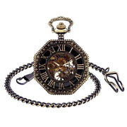 Orologio Antico Retro - Analogo - Meccanico - Acciaio Inossidabile - Impermeabile - Unisex con Numeri Romani - Orologio