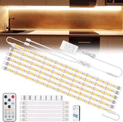Striscia LED da 3 metri con regolazione di intensità, comandi a distanza e presa, per arredamento, cucina, armadi, mensole, ripiani, scale e altro (180 LED, 3000 K)