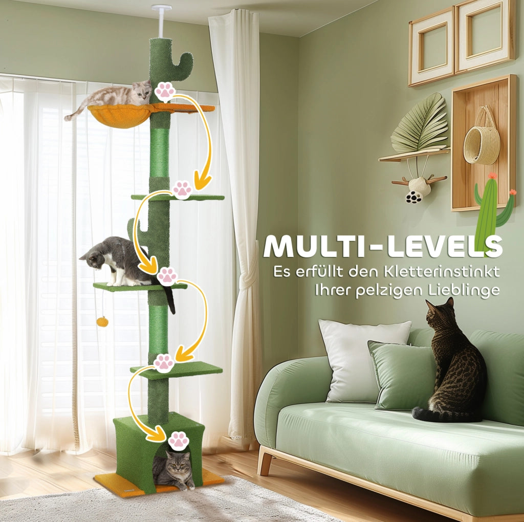 Tiragraffi da soffitto regolabile 230-275 cm verde
