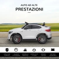 Macchina Elettrica per Bambini 3-5 Anni Mercedes con Cintura di Sicurezza e Telecomando, Bianco