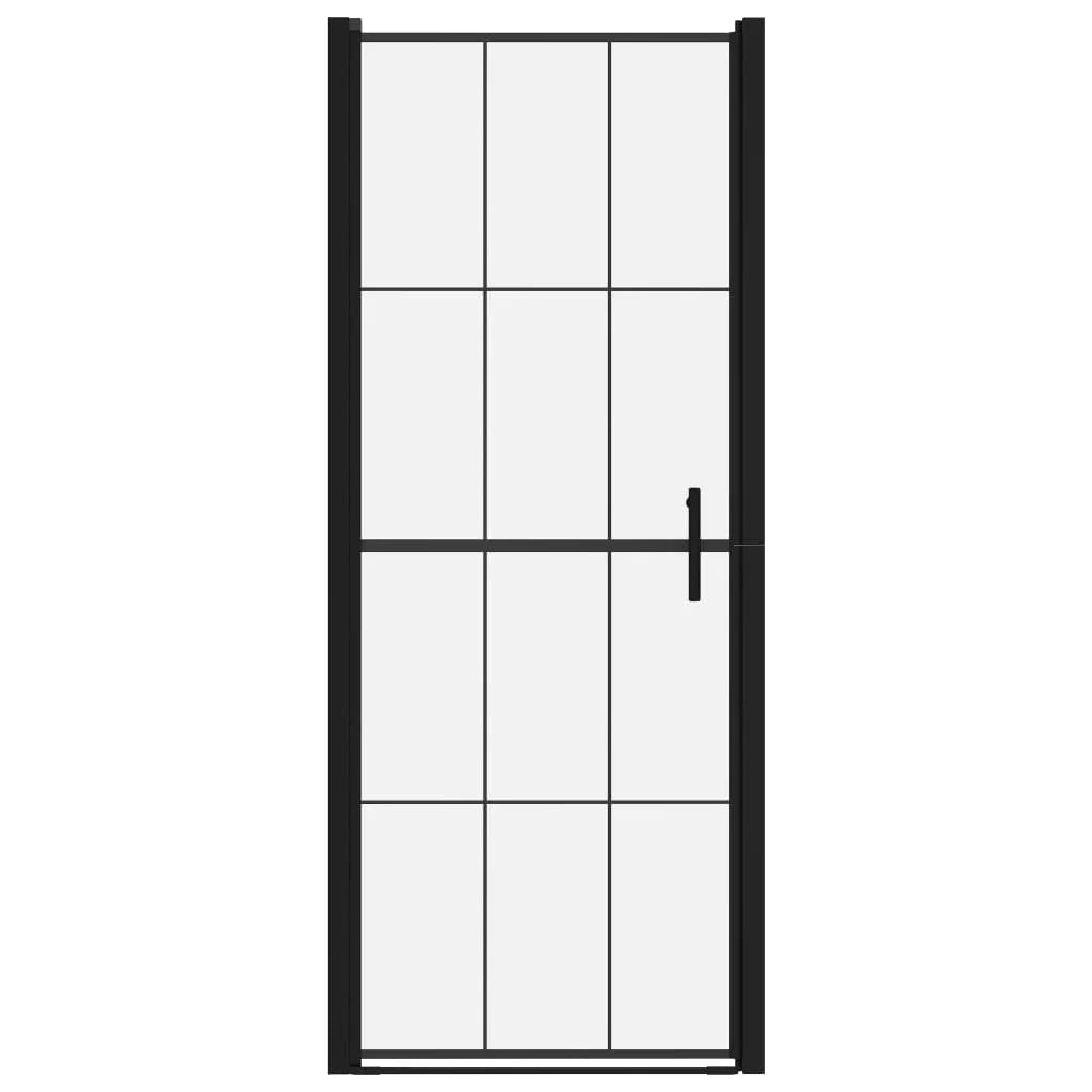Porta doccia per bagno WC cabina doccia interno casa vetro temperato 81x195 cm nero 02_0002005