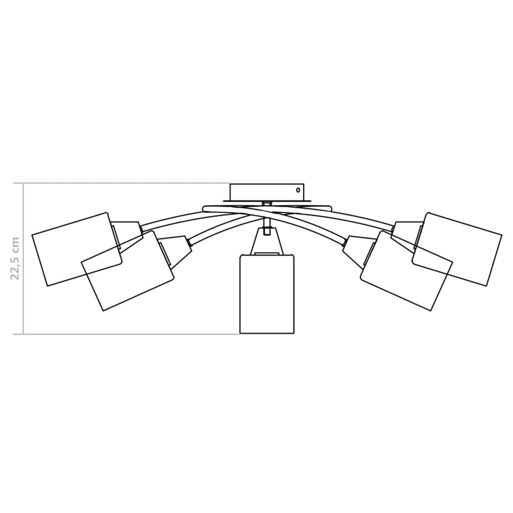 Lampadario Paralumi in Ceramica 5 Lampadine E14 Bianco a Cono cod mxl 62763