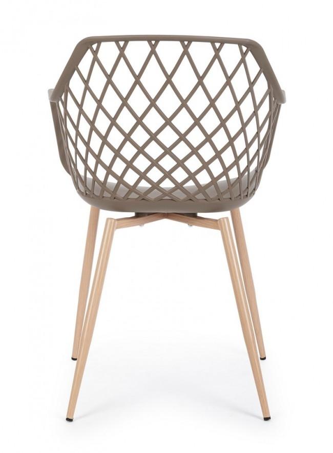 Set 4 Sedie 58x54x85,5 cm in Plastica Tortora