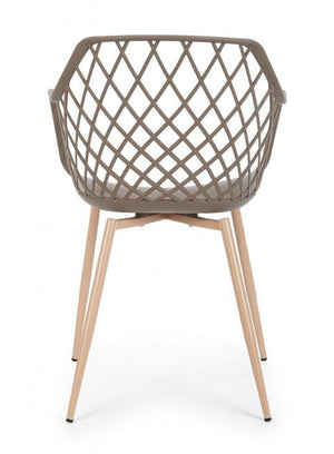 Set 4 Sedie 58x54x85,5 cm in Plastica Tortora