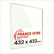 432 x 432 x 4 mm - Vetro per stufa a legna - vetro camino di ricambio - vetro per caminetto resistente al fuoco - France Vitre