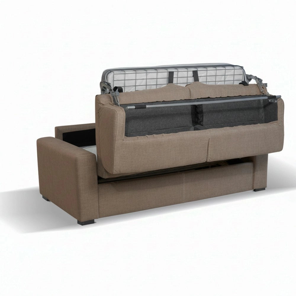 Divano letto 3 posti Flash tessuto Queens colore camel 200x98x86h