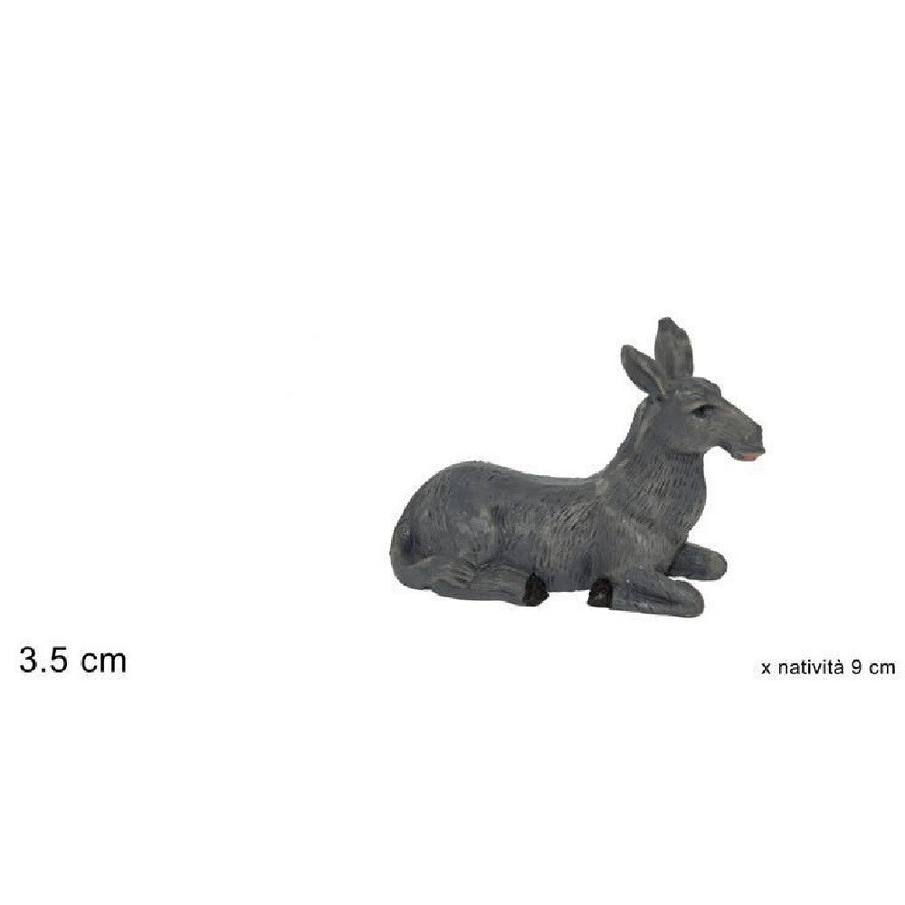 Trade Shop - Statuina Asinello 3.5cm Presepe 9cm In Resina Decoro Natale Natalizio Nativita' -