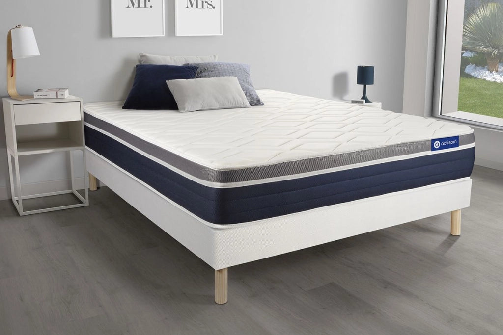 Kit rete e materasso Actilatex confort 130x210cm - Spessore : 26cm - Lattice e memory foam - Moderatamente rigido