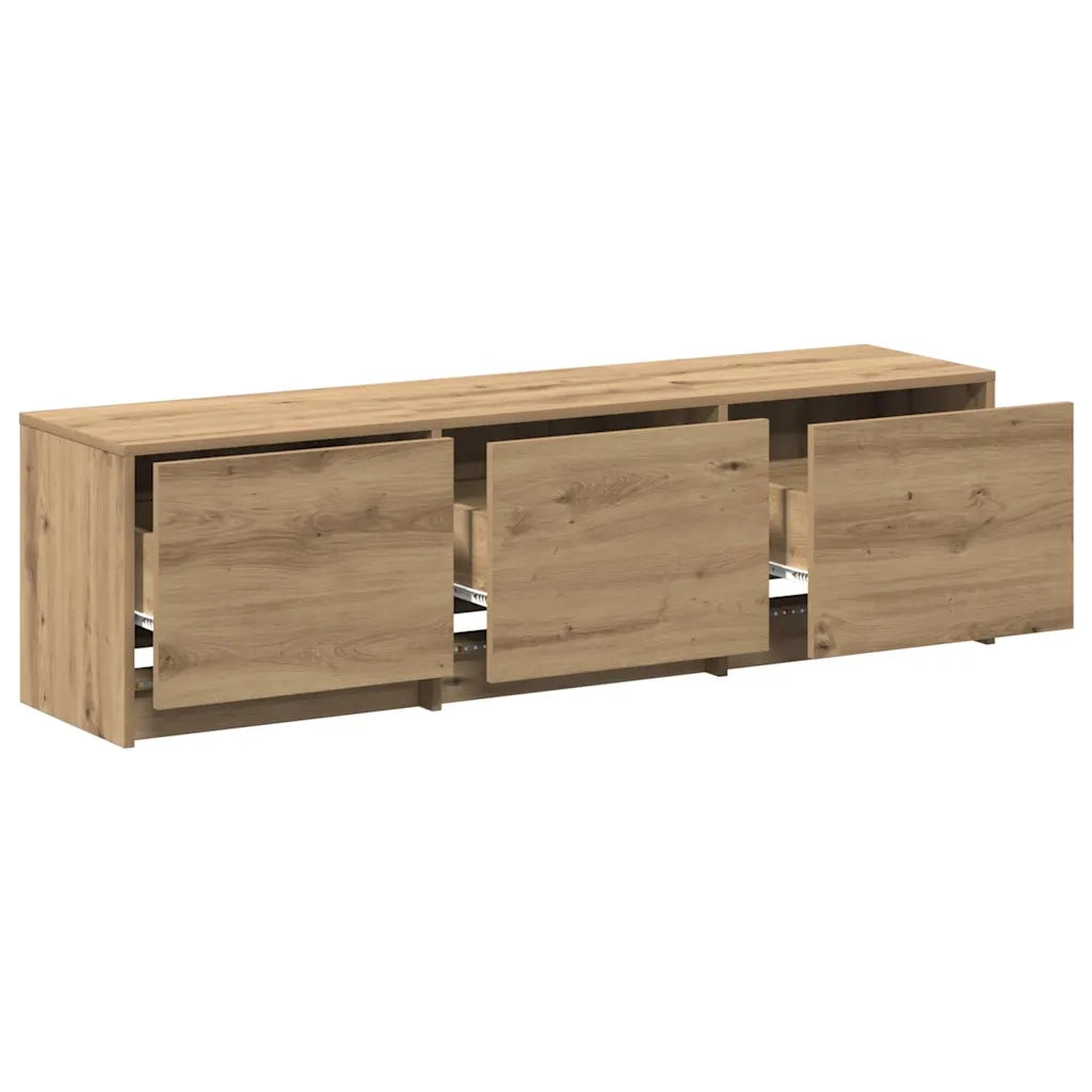 Mobile TV con LED-Credenza TV-Console TV Rovere Artigianale 140 x 34 x 40 cm