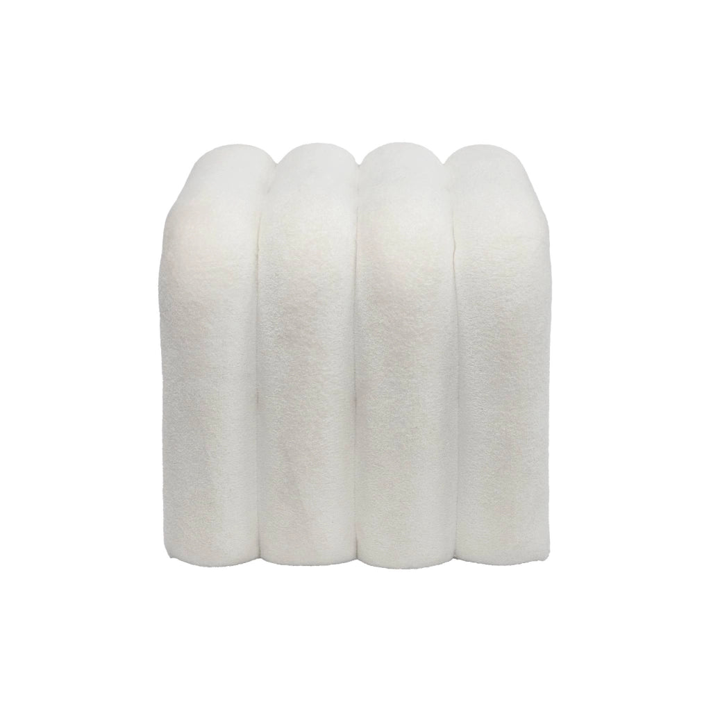 Set 2 pouf contemporanei in tessuto, bianco