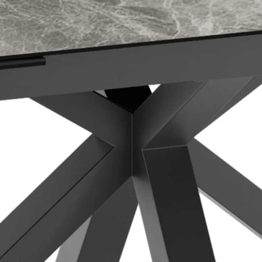Tavolo da pranzo allungabile in ceramica effetto marmo grigio Guernica 160-240x90 cm fino a 10 posti | Duzzle