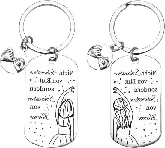 Sistema di 2 orecchini da chiave con incisione a cuore - Regalabile personalizzabile per amiche, ideale per migliori amiche, figlie, madri e colleghi