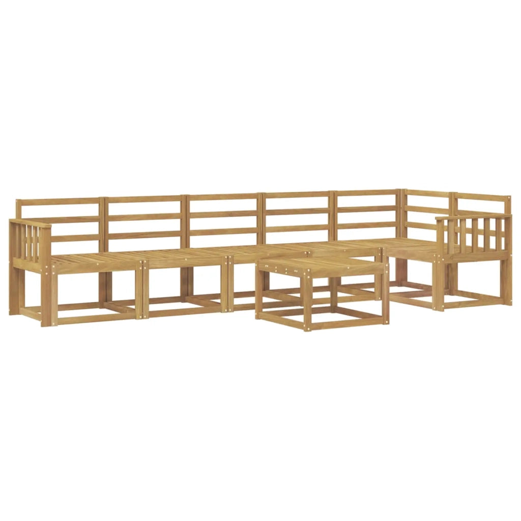 Set di divani da esterno 7 pcs Bianco Legno di Acacia Massello 3387728
