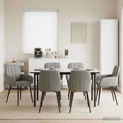 Sedie da pranzo 6 pz Velluto Grigio Chiaro 56.5 x 50 x 85 cm 3428175