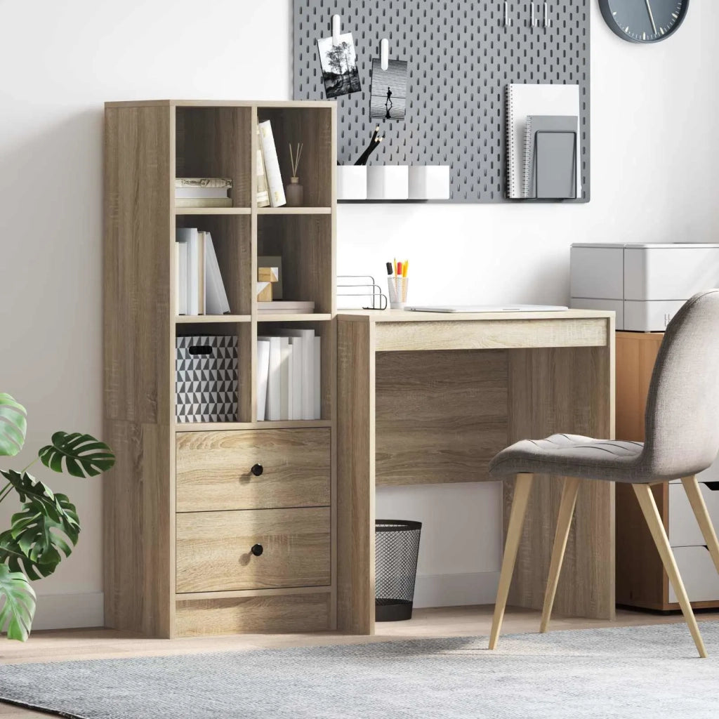 Scrivania con cassetto con lo scaffale 2 pcs Rovere Sonoma 3337347