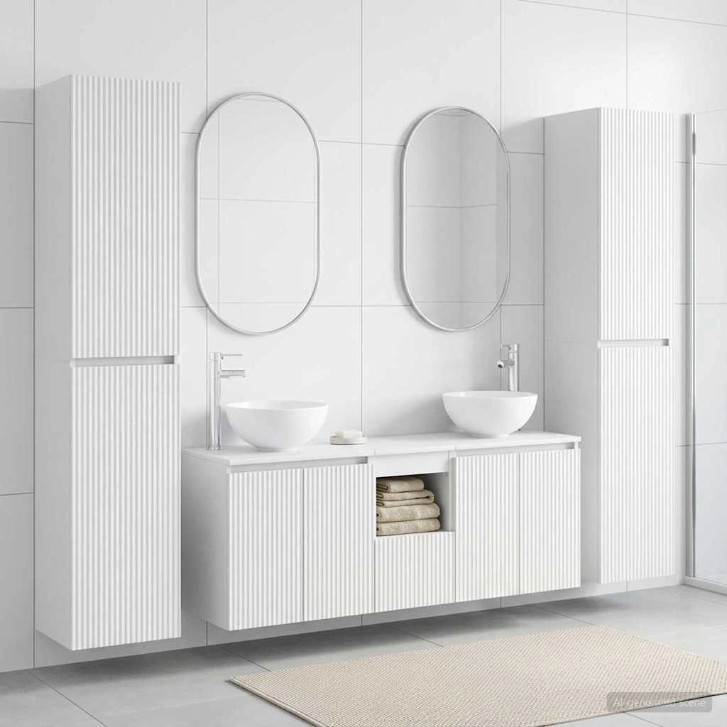 Set di mobili per il bagno 5 pz Bianco 33 x 34,5 x 160 cm 3406023