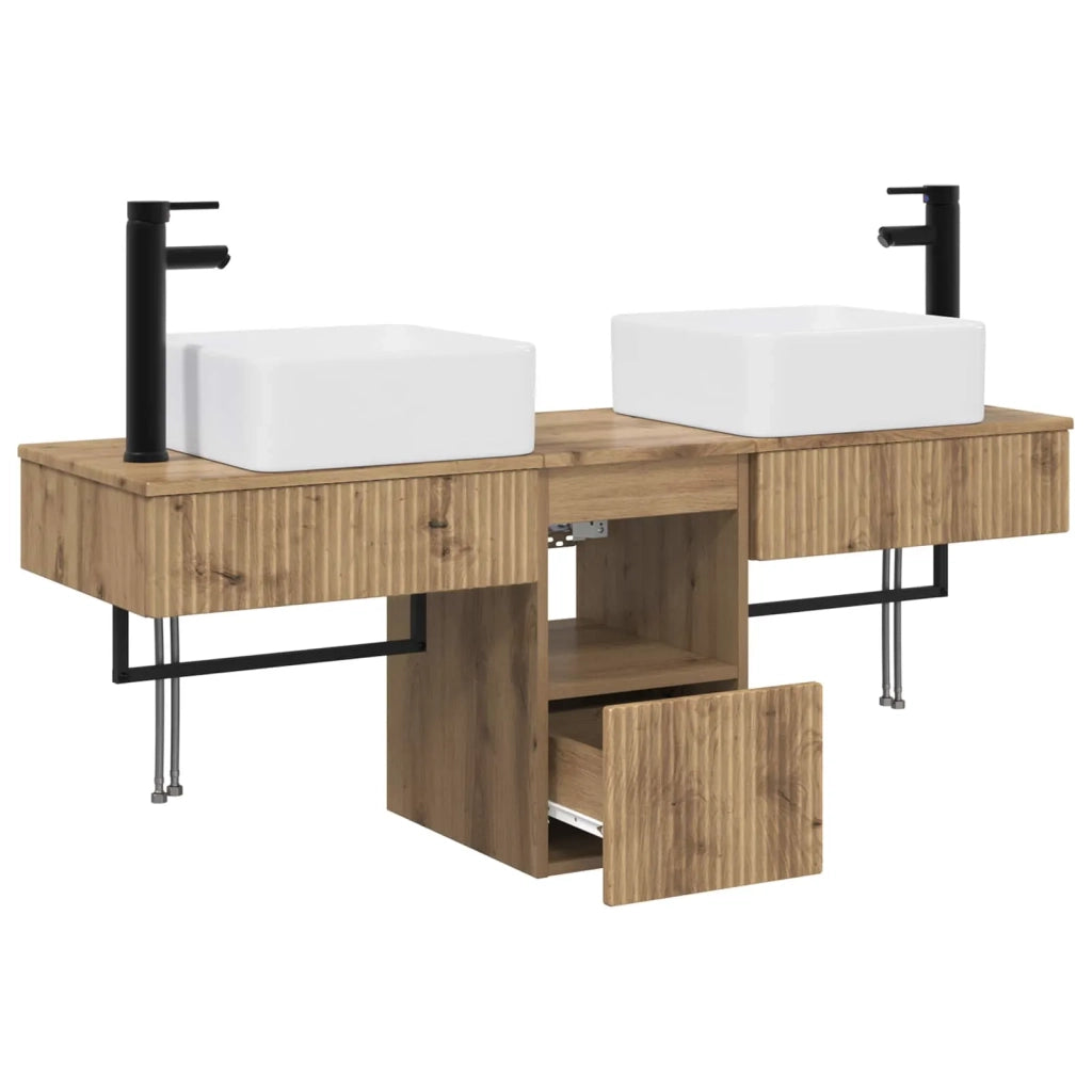 Set di mobili per il bagno 3 pz Rovere Artigianale 3405606