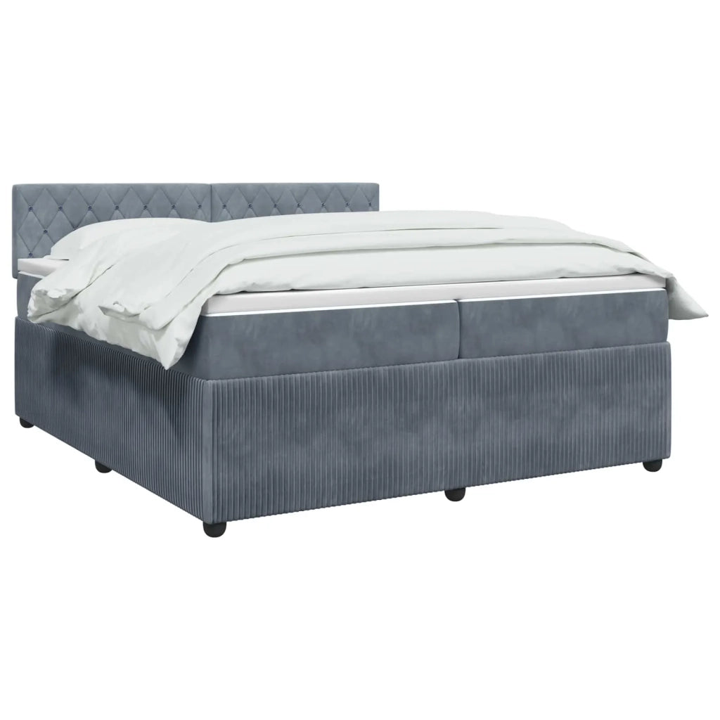 Letto box spring con materasso Grigio Scuro 200 x 200 cm 3453204