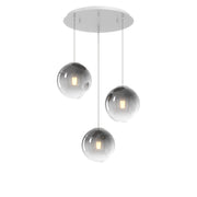 Lampadario Moderno Big Eclipse Metallo Bianco Vetro Fumè 3 Luci E27