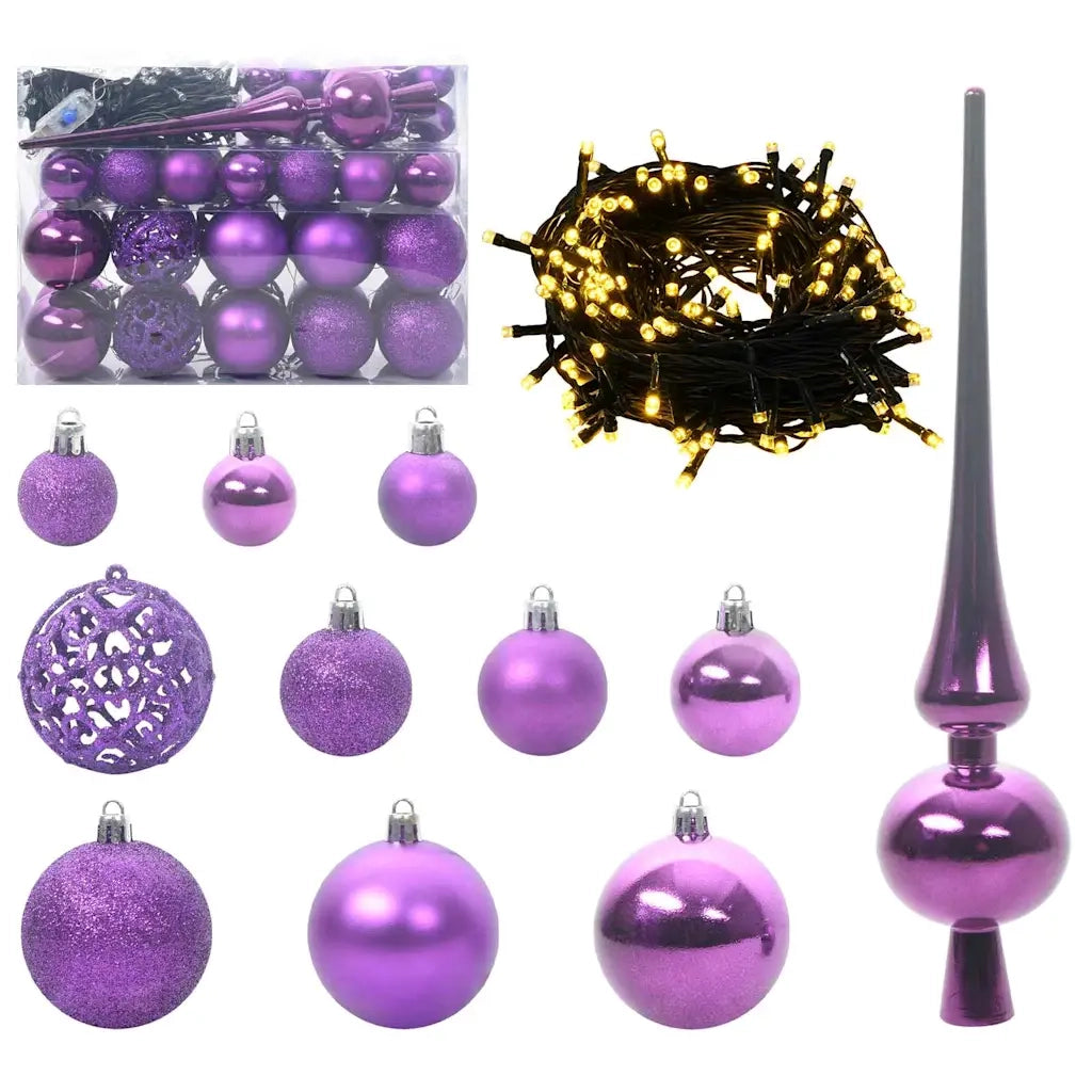 Albero di Natale | Decorazioni natalizie artificiale con luci integrate Rosa 150 cm PVC