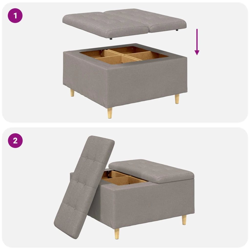 Pouf contenitore con cuscino Talpa 80 x 80 x 45 cm Tessuto 876837