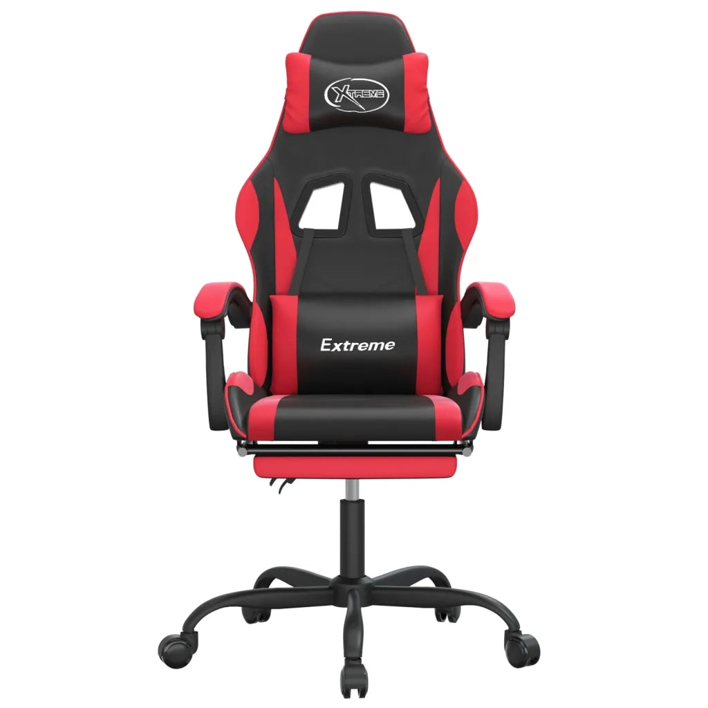 vidaXL Sedia da Gaming con Poggiapiedi Nero e Rosso in Similpelle