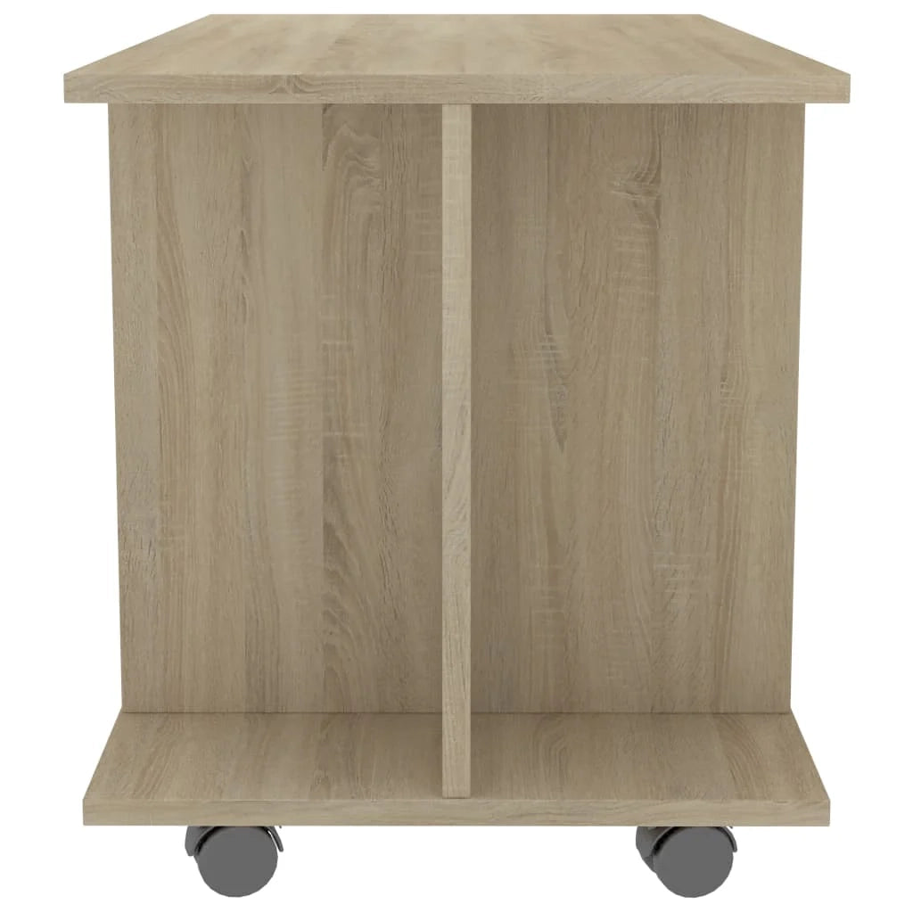 Mobile TV multimediale mensola TV credenza adatto per sala da pranzo soggiorno camera da letto con rotelle rovere Sonoma 80 x 40 x 45 cm legno ingegnerizzato marrone 02_0027617