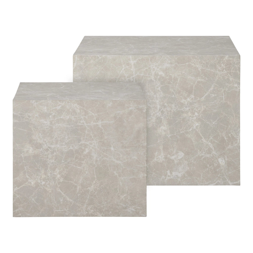 Set di Tavolini Prague, Grigio, MDF, 40x40x36 cm
