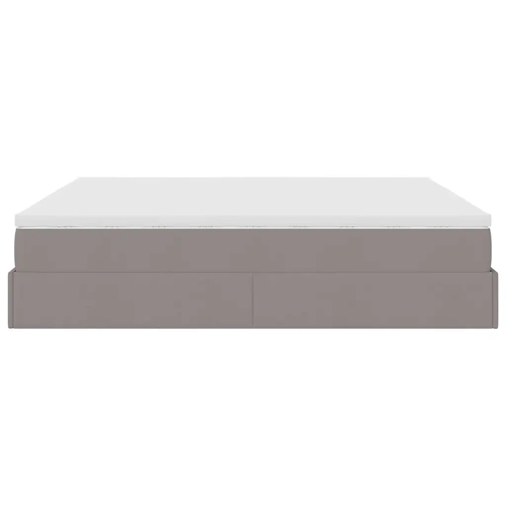 Struttura Letto Pouf con Materasso Tortora 160x200cm in Tessuto 3311124