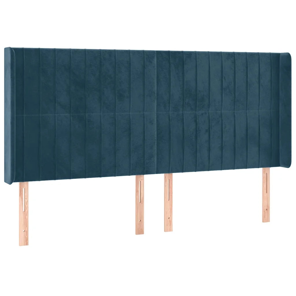 Testiera a LED Blu Scuro 183x16x118/128 cm in Vellutocod mxl 97912