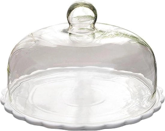 Supporto per Torta con Coperchio in Vetro - Scatola per Dessert in Vetro Translucido da 22,9cm per Casa Ristorante Festa